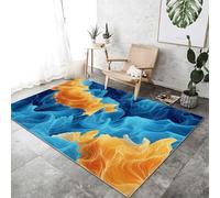 Area Rug 140 x 200 cm Non-Shedding Print Floor Carpet Machine Washable, Rugs for Living Room Non Slip Floral Rose Gothic Skull Carpet for Bedroom Dining Room, Colorful