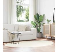 Area Rug 140x200 cm Cream Polyester Medium Pile Non-Slip Machine Washable Indoor