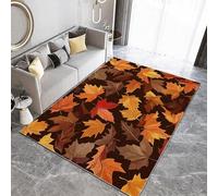 Area Rug 160 x 230 cm 3D Print Rugs,Digital Background Autumn Leaves Machine Washable Indoor Rug, Hallway Rug Non Slip Low Pile Foldable Non Shedding Throw Rug for Bedroom Living Room Office Kitchen