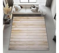 Area Rug 160x230 cm Brown Living Room Rug - Vertical Planks Texture Printed Area Rug, Washable Non Slip Soft Carpet For Bedroom Apartment Proch Dorm Carpet