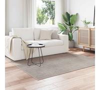 Area Rug 200 x 200 cm Polyester Cream and Taupe Square Non-Slip Washable Indoor