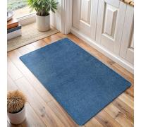 Area Rug 2x3 Blue Door Mat Washable Indoor Rug Ultra Plus Thick Pile Solid Non Slip Easy to Clean Non Shedding Indoor for Living Room Bedroom Kitchen Dining Room or Hallway (2 X 3 Blue)