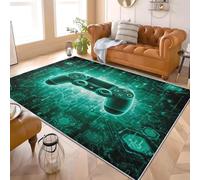 Area Rug 3D for Living Room 200x300 cm Game Themed Controller Washable Short Pile Non-Slip Carpet, Green Soft Durable Easy-Clean Rug for Dining Room Home Decor & Home Office