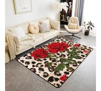 Area Rug 3D Printed Plant Rose Flower Floor Mat Polyester Soft Material Non Slip Carpet Easy Clean For Bedroom Hall Kitchen Living Room Kids Room Doormat Carpet 120 X 160 Cm -89732425117