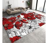 Area Rug 3D Printed Plant Rose Flower Floor Mat Polyester Soft Material Non Slip Carpet Easy Clean For Bedroom Hall Kitchen Living Room Kids Room Doormat Carpet 160 X 230 Cm -23100636523