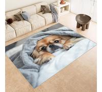 Area Rug 50x80 cm Faux Cashmere Comfortable Short Fleece 3D Dog Cute Printed Pattern Kitchen Rugs Non Slip Washable Stain-Resistant Ideal for Flats Reading Nooks Nursery Rooms Entryways