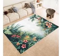 Area Rug 50x80 cm Faux Cashmere Comfortable Short Fleece 3D FlowersYellow Leaves Printed Pattern Kitchen Rugs Non Slip Washable Stain-Resistant Ideal for Flats Reading Nooks Nursery Rooms Entryways