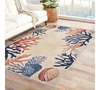 Area Rug 5x7 for Living Room abstract pattern Soft Low Pile Large Rug, Boho Non-Slip Washable Rug, for Bedroom, Dining Room,Kitchen,Bathroom(red)-180x240cm