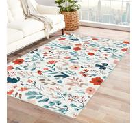 Area Rug 5x7 for Living Room Fresh little flower Soft Low Pile Large Rug, Boho Non-Slip Washable Rug, for Bedroom, Dining Room,Kitchen,Bathroom(polychrome)-90x150cm