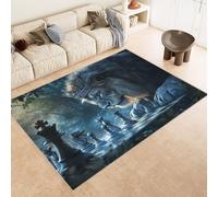 Area Rug 60x90 cm Faux Cashmere Comfortable Short Fleece 3D Lion Crown Chess Piece Printed Pattern Kitchen Rugs Non Slip Washable Stain-Resistant Ideal for Flats Reading Nooks Nursery Rooms Entryways