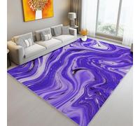 Area Rug 80 x 150 cm/31.4 x 59 Inch, Elegant Swirl Texture Lines Printed, Black Purple Washable & non-slip Carpet, Flannel Rugs Soft Touch, Bedroom Living Room Decorations Carpet Indoor Area Rugs