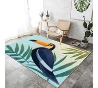 Area Rug 80 x 150 cm Non-Shedding Print Floor Carpet Machine Washable, Rugs for Living Room Non Slip Nature Animal Horse Cherry Blossom Carpet for Bedroom Dining Room, Pink