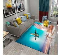 Area Rug Airplane Flying In The Sky 90 X 150 Cm Rugs Living Room Bedroom 3D Printed Floor Door Mat Non-Slip Inner Treads Kitchen Carpet Cushion - Polyester Soft Touch Easy Clean -44101196857