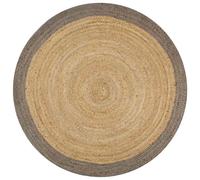 vidaXL Handmade Rug Jute with Olive Green Border 90cm Floor Protector Carpet
