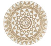Berkfield Handmade Rug Jute With White Print 90 Cm