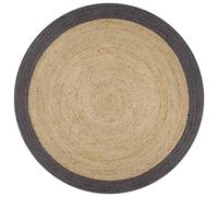 vidaXL Handmade Rug Jute with Grey Border 150cm Room Floor Protector Carpet