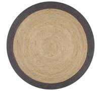 vidaXL Handmade Rug Jute with Olive Green Border 120cm Floor Protector Carpet