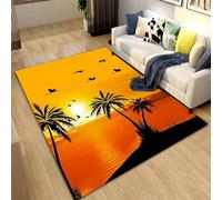 Area Rug Beach Coconut Trees Sunset Scenery ，3D Printed Bathroom Carpet，Soft Washable Non-Slip Modern Indoor Decorate Living Room Rug For Entryway Laundry Living Room Kids Room 80 X 120-291324905719
