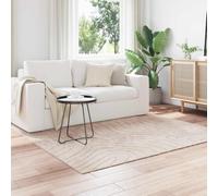 Area Rug Beige 120 x 120 cm Polyester Square Non-Slip Indoor Outdoor Mat Machine
