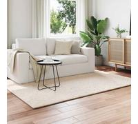 Area Rug Beige 170x120 cm Polyester Rectangular Non-Slip Modern Minimal Durable