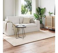 Area Rug Beige 200x140cm Polyester Rectangular Non-Slip Modern Soft Medium Pile