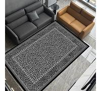Area Rug,Black Grey Leopard Print Motifs,Black,140 X 180 cm, Living Room Laundry Room Classroom Carpet Nursery Kids Playroom