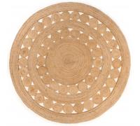 Area Rug Braided Design Jute 180 cm Round Berkfield Home Beige 100cm diameter