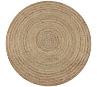 Area Rug Braided Jute 150 cm Round Berkfield Home Beige 100cm diameter