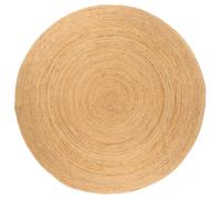 Area Rug Braided Jute 210 cm Round Berkfield Home Beige 100cm diameter