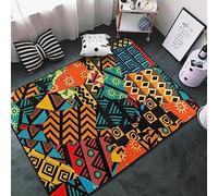 Area Rug Colorful African Patchwork For Print 3D Rugs Non-Slip Mat Throw Rug Yoga For Living Room Playroom Classroom Nursery Decor Outdoor Floor Carpets 120 X 160 Cm, Stain Resistant Easy C -8W2L-R5Q