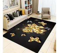 Area Rug Colorful Flowers And Butterflies Printing 3D Rugs Non-Slip Mat Throw Rug Yoga For Living Room Playroom Classroom Nursery Decor Outdoor Floor Carpets - Easy Clean 100 X 120 Cm -7R5Z0Q2Q2Q