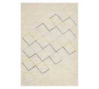 Area Rug Cotton Hand Tufted Geometric Pattern 140 x 200 cm Beige Tezpur