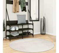 Area Rug Cream Ø120cm 100% Polyester 3D Geometric Non-Slip Soft Machine Washable