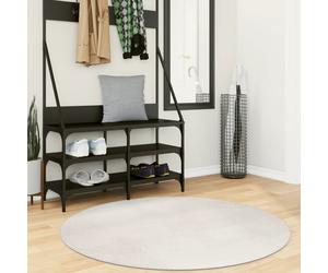 Area Rug Cream Ø120cm 100% Polyester 3D Geometric Non-Slip Soft Machine Washable