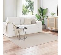 Area Rug Cream 120x120 cm Polyester Square Non-Slip Indoor Outdoor Washable Soft