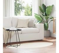 Area Rug Cream Polyester 160x230 cm Medium Pile Non-Slip Soft Modern Indoor Wash