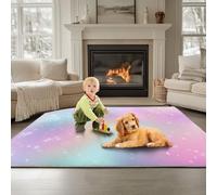 Area Rug Fantasy Rainbow Gradient Pattern 60 x 90 cm, Washable Living Room Rug Non-Slip Stain Carpet Color For Bedroom Hall Kids Baby Room, Hallway Runners Carpet Mat