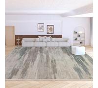 Area Rug for Living Room 100 x 160 cm, Non-Slip Soft Short Pile Design for Bedroom, Dining Room, Kitchen, Home Decor - Abstract Ink Style Gray