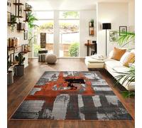 Area Rug for Living Room & Bedroom, Abstract Art Pattern Soft Washable Carpet, Modern Floor Rug for Home Decor, Office, Hallway & Dining Space, Elegant Green Black White Design (CREATION Terra_200)