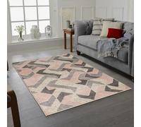 Area Rug for Living Room, Bedroom, Hallway Runner Rug - Abstract Geometric Design - Provides Home with Comfort and Warmth (Pink, 200 X 290 CM)