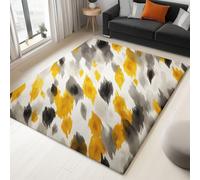 Area Rug for Living Room Machine Washable Soft Short Pile Rug for Bedroom Kitchen, Natural Leaf Texture Carpets Stain Resistant Hall Lounge Office - Non Slip Carpet Multicolour 60 x 90 CM