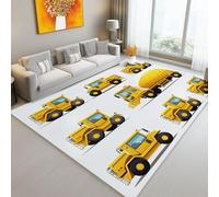 Area Rug for Living Room, Modern Minimalist Engineering Car theme Soft Anti-slip Low Pile Rugs for Bedroom Living Room Kitchen, Yellow rectangle Bedroom Decor Carpet Mat 71" x 95" (180 x 240 cm)