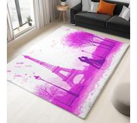 Area Rug for Living Room Paris Eiffel Tower Couple 180x240cm Washable Area Rugs, Soft Short Pile Non Slip Carpet for Bedroom Kitchen Dining Room Home Decor Floor Mat
