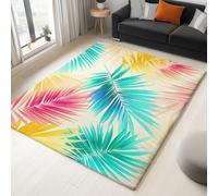 Area Rug for Living Room Tropical Colorful Palm Leaves 180x240cm Washable Area Rugs, Soft Short Pile Non Slip Carpet for Bedroom Kitchen Dining Room Home Decor Floor Mat