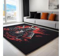 Area Rug Game Samurai Armor Saber 120 x 180 cm, Washable Living Room Rug Non-Slip Stain Rug Black For Bedroom, Hall, Kids Baby Room, Hallway Runners Carpet Mat