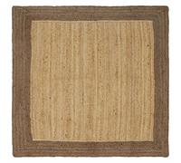 Area Rug Grey 120x120 cm Handmade Jute Modern Minimalist Square Indoor Textured