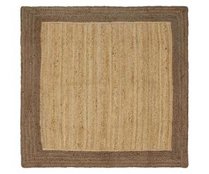 Area Rug Grey 120x120 cm Handmade Jute Modern Minimalist Square Indoor Textured