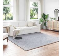 Area Rug Grey 240x240 cm Polyester Non-Slip Machine Washable Indoor Outdoor Soft