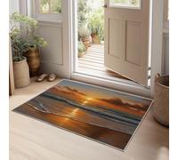 Area Rug Living Room Bedroom Modern Beach Sunset Scenery Tourism, Carpet Soft Wool Low Pile Washable Runner Rug Mat Floor 120 x 170 cm, for Indoor Kitchen Hallway Dining Table Home Office Camel