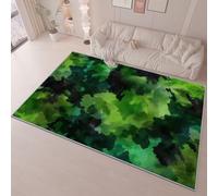 Area Rug Living Room Dining Floor 160 x 230 cm Carpets, Green Flannel Rug Easy Care Not Easy to Fade, Abstract Watercolor Camouflage Printing Non-slip Washable Non Shedding Office Decorative